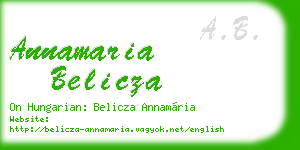 annamaria belicza business card